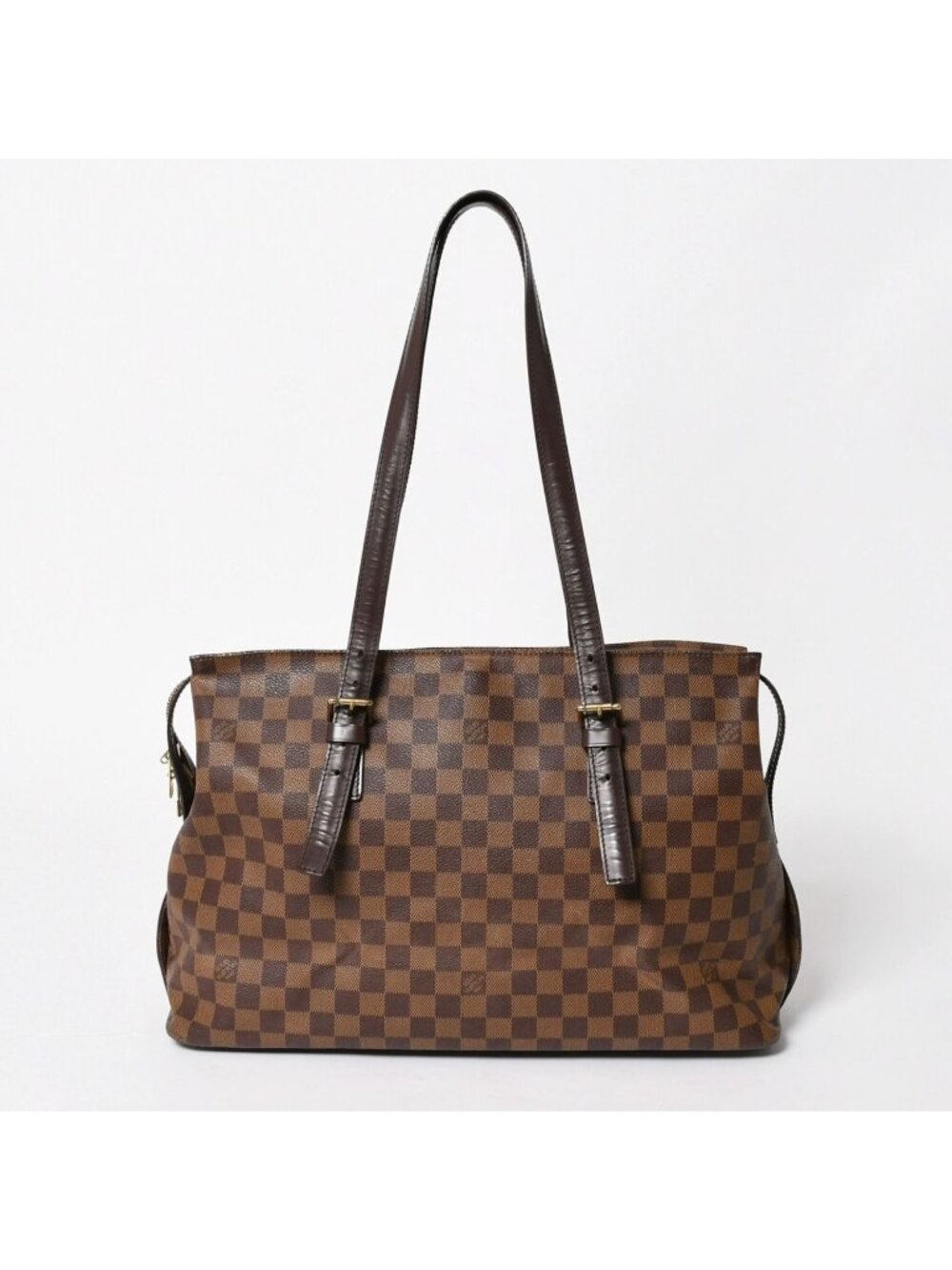 Louis Vuitton Chelsea Tote Bag Damier Ebene Canvas Brown Gold